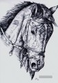 Pferd Bleistift Skizze Schwarz Weiß